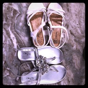 Two Pairs of Girls’ Size 12 Dress Sandals